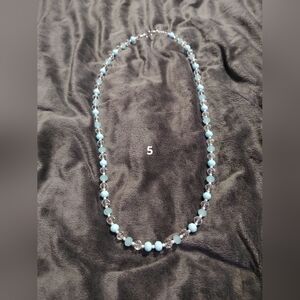 Elegant Blue and Silver Beaded Necklace